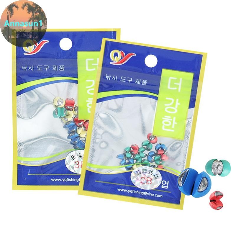 Annasun คลิปตกปลาตะกั่วห่อยางไม่มี Damaging Line สีสันตะกั่วเม็ด Lake River ปลาคาร์พ Rapid Sinking L