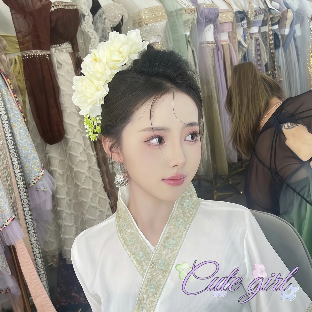 Cute_Girl 🥰🥰 กิ๊ฟกิ๊บติดผม มีให้เลือกหลากหลายสี ดอกไม้เลียนแบบ การออกแบบหวีผม หวานและสง่างาม กิ๊บดอกไม้