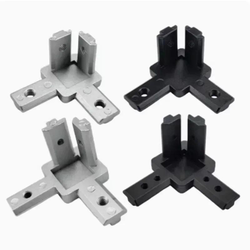 4pcs 3 Way End Angle Bracket Connectors สําหรับยุโรปมาตรฐานอลูมิเนียมโปรไฟล์ Extrusion 2020 Series ซ