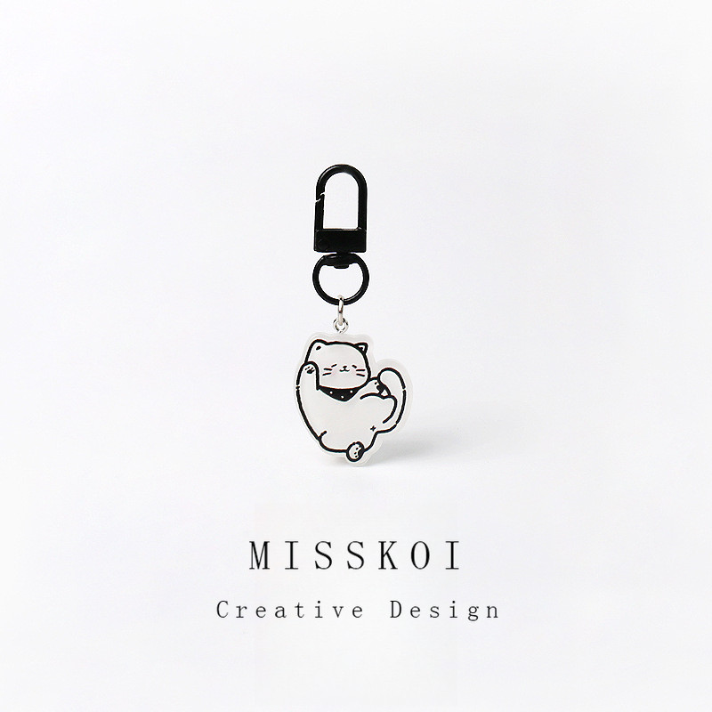 ผิดพลาด น่ารักน่ารักสีดําแมวจังหวะพวงกุญแจน่ารักหวานกระเป๋าเป้สะพายหลังจี้ - รูปที่ 6