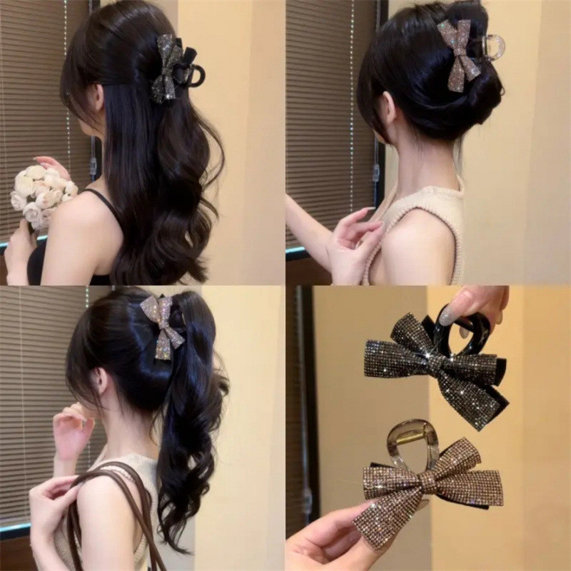 โบว์ประกายกิ๊บระดับไฮเอนด์แฟชั่นเครื่องประดับผมสุภาพสตรีที่ดีงาม