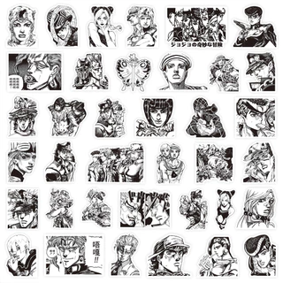 ชุดสติกเกอร์ผู้ใช้ขาตั้งของ JoJo (77-82 ชิ้น) - Monochrome Bizarre Decals สําหรับ Journal & Phone DIY - Murah & Keren
