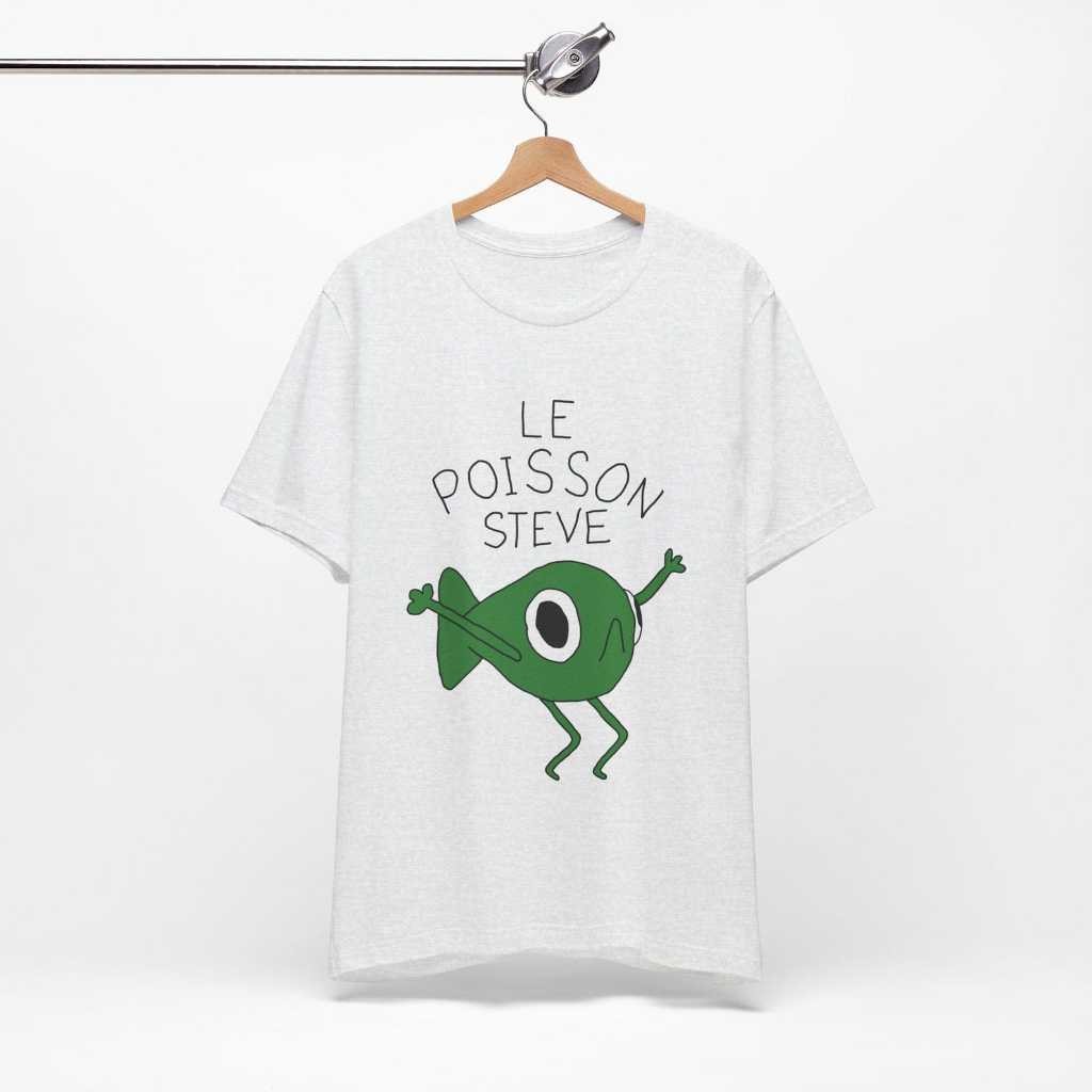 🐈HOT Le Poisson Steve tee เสื้อยืดตลก Meme เสื้อยืด Meme เสื้อยืดตลก Unisex🌟