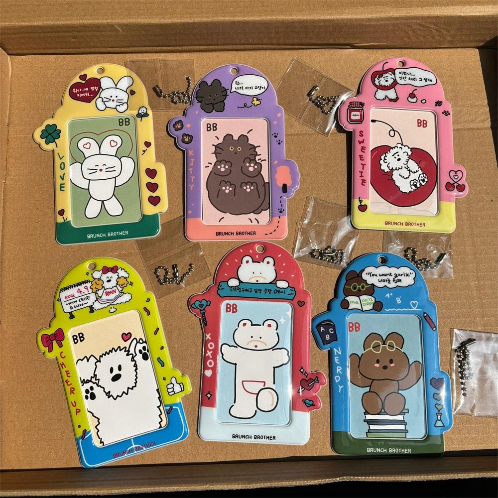 Ins Card Holder น่ารักการ์ตูนสัตว์ 10 ซม. Star Chasing Photocard บัตรอาหารบัตรวิทยาเขตรถบัสเก็บการ์ดป้องกันกรณี