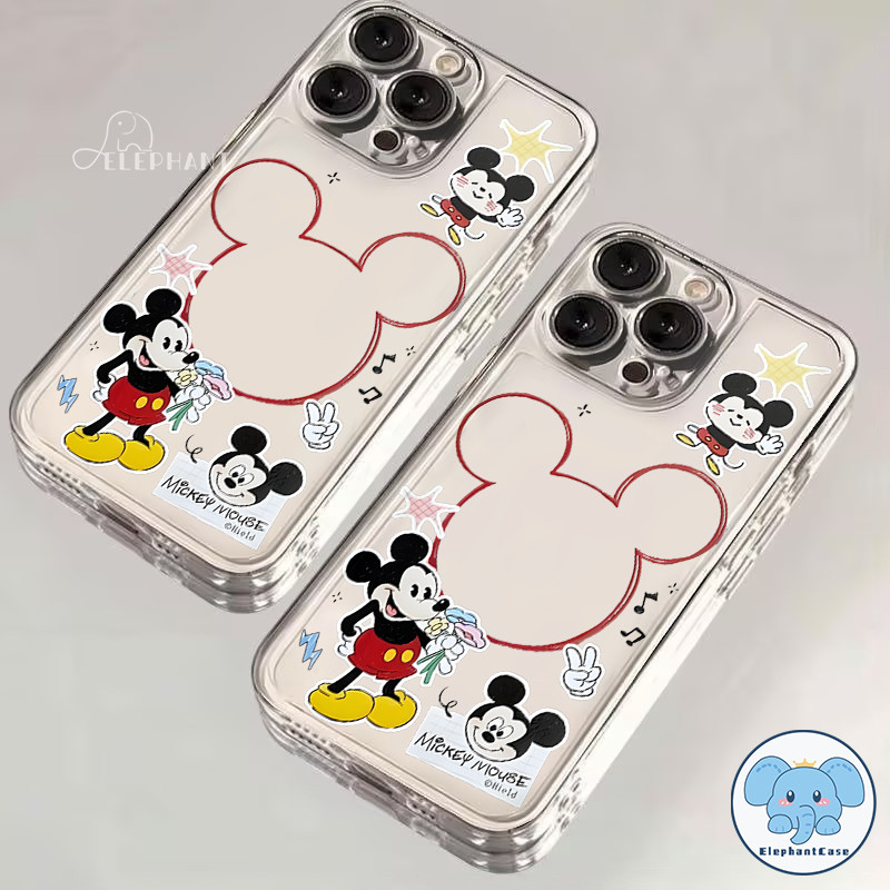 เคสลายการ์ตูนมิกกี้เมาส์สีดำสุดฮา เข้ากันได้กับ IPhone 15 13 16 11 12 14 Pro Max 8Plus XS X XR Max 7 8 16 14 Plus SE2020 - รูปที่ 6