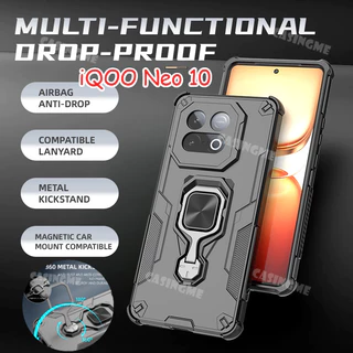 สําหรับ iQOO NEO 10 5G 2025 เกราะแข็งปลอกกันกระแทกสําหรับ iQOO Neo10 NEO 10 iqooNeo10 Neo10 10Neo 5G 2025 ขาตั้งผู้ถือเคสโทรศัพท์แหวนแม่เหล็กฝาหลัง