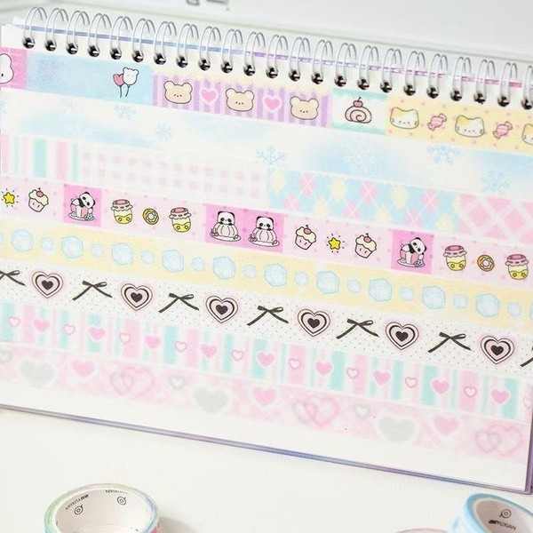 5 ม้วน/ล็อตน่ารักสาวหัวใจ Washi เทปหวานเย็น Scrapbooking Journal ตกแต่งเทปกาว DIY วัสดุสติกเกอร์เครื่องเขียน