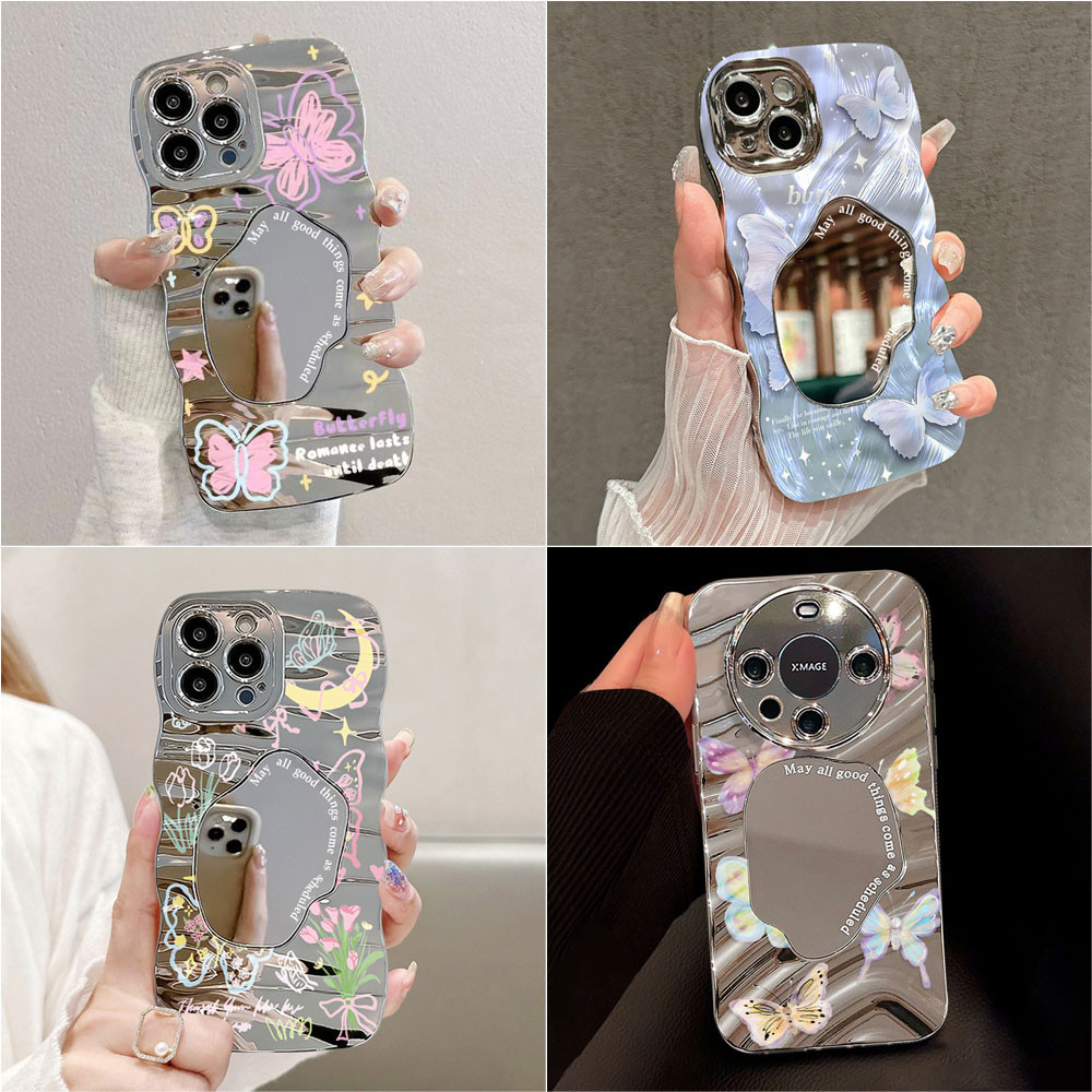Makeup Mirror เคส For For iPhone 15 13 11 16 17 Pro Max 14 12 7 8 Plus Air XR X Xs 14promax 16promax เคสโทรศัพท์มือถือ