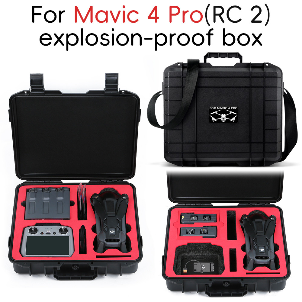 สําหรับ Mavic 4 Pro กล่องป้องกันการระเบิดกระเป๋าเดินทาง Mavic 4pro พร้อมหน้าจอรีโมทคอนโทรล RC2 กล่องเก็บสําหรับชาร์จบัตเลอร์ Drone อุปกรณ์เสริมกระเป๋าเก็บ