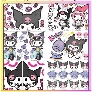 แผ่นสติ๊กเกอร์ Kuromi ขนาดใหญ่ แผ่นสติ๊กเกอร์มอเตอร์ไซค์ แผ่นสติ๊กเกอร์กันน้ำ ติดผนัง ติดตู้เย็น ติดรถ I5GE