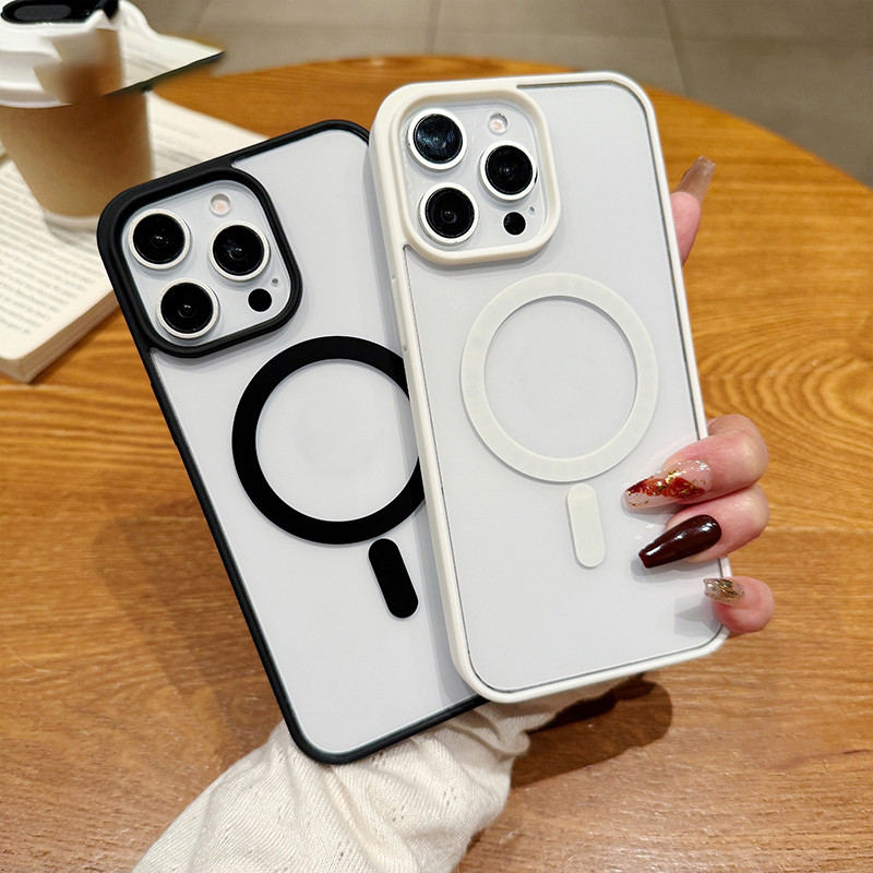 หรูหราแม่เหล็ก กรณีโทรศัพท์มือถือกรณีที่อ่อนนุ่ม อะคริลิคฝ้า เคสไอโฟน 13 15 16 17 14 12 11 Pro MAX 8 7 Plus X XS MAX XR ราคา ถูกที่สุด ดีลบีเคเค รูปภาพหลัก