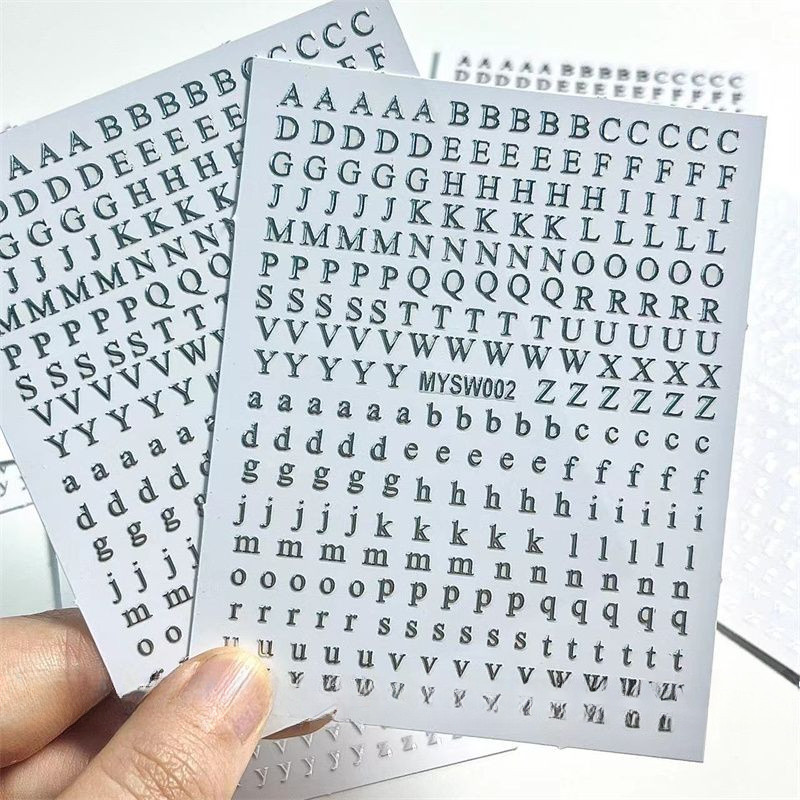 3 ชิ้นโลหะตัวอักษรสติกเกอร์เงิน/ทองตัวอักษร Self-Adhesive สติกเกอร์ Art Decals คู่มือ Deco สติกเกอร์ - รูปที่ 2