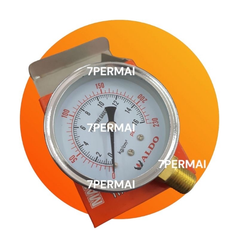 ​ Manometer 16kg 2.5" เครื่องวัดความดัน 16kg 230 psi แห้ง