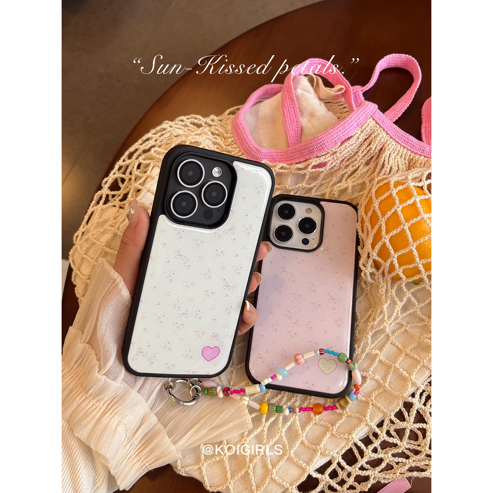 Huiwanju Secret Garden เหมาะสําหรับ iPhone13Pro ขอบดํา Epoxy เคสโทรศัพท์มือถือ ip15ProMax/14/16plus จะไม่ตีเคสเกาหลีสดขนาดเล็ก - รูปที่ 3