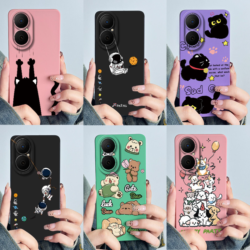 ออกแบบใหม่ปลอกสําหรับ Huawei Nova Y73 นักบินอวกาศน่ารักการ์ตูนเลนส์เหลวป้องกันซิลิโคนนุ่ม TPU ฝาครอบโทรศัพท์สําหรับ Huawei NovaY73 กรณีบางเฉียบ