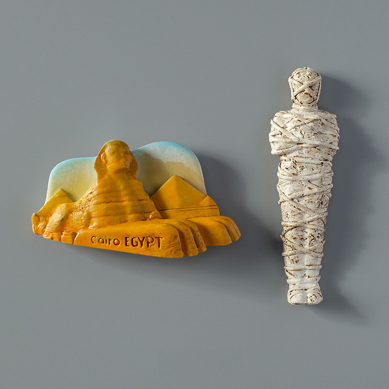 Tourist ของที่ระลึกตู้เย็นแม่เหล็กวางตู้เย็นอียิปต์มัมมี่วางสติกเกอร์แม่เหล็กสฟิงซ์เช่นพีระมิดสหาย