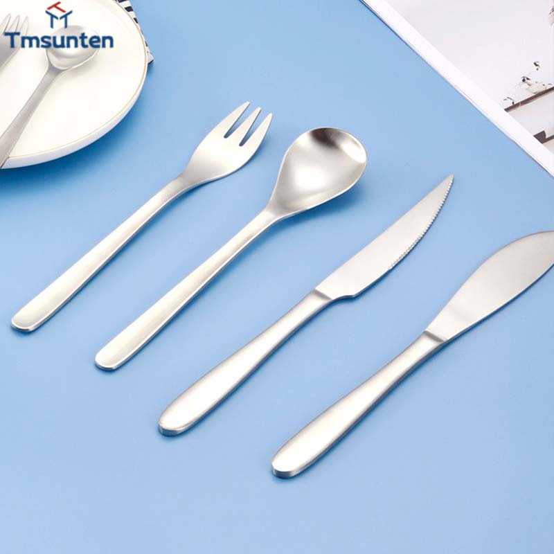 Tm ช้อนส้อม โลหะ สเตนเลส 304 สไตล์ญี่ปุ่น สําหรับขนมหวาน ชา