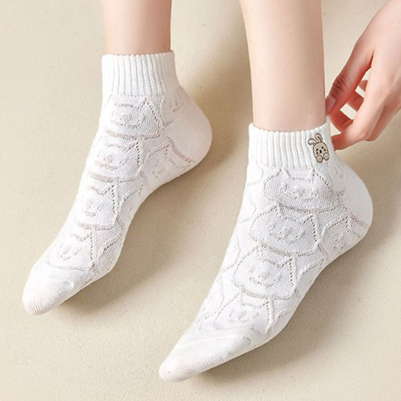 ฤดูร้อน บาง ถุงเท้า สีขาว ถุงเท้าเรือ ถุงเท้าสั้น ผู้หญิง แบบสั้น-MTY - รูปที่ 7