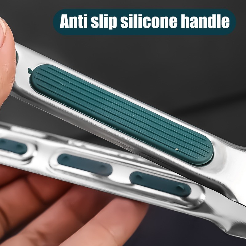 คลิปหนีบอาหารสแตนเลส 7/9/12 นิ้ว - ด้ามจับกันลื่นซิลิโคน บาร์บีคิว ตอง -เครื่องมืออบในครัว,1/3ชิ้น - รูปที่ 7