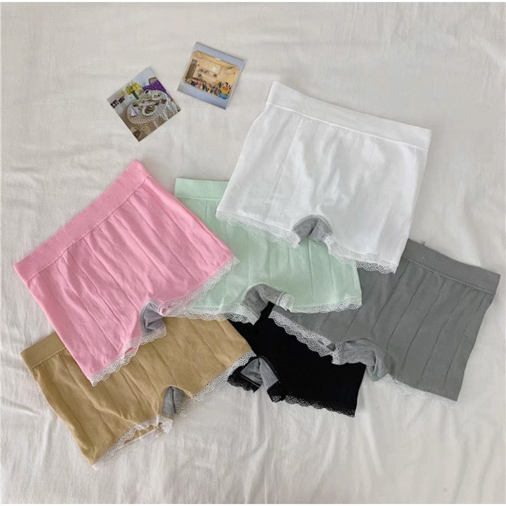 💙Fairy Style💙  กางเกงซับในขาสั้น​ญี่ปุ่น ผ้านิ่ม ใส่สบาย แต่งโบว์ กางเกงใน👙 มี 6 สี #011