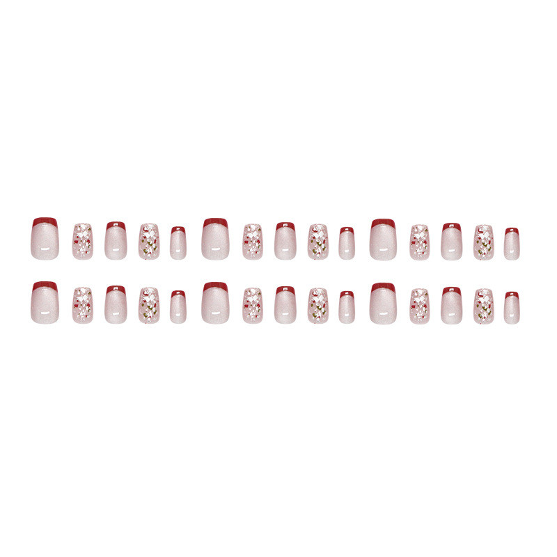 30 ชิ้นเล็บปลอมชุด Fine Shimmering Pearl เล็บปลอม MY154 รูปที่ 5