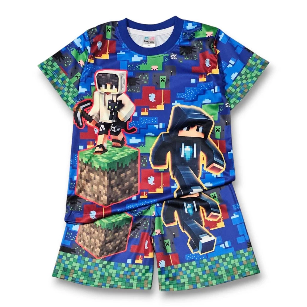 ชุดเสื้อแขนสั้นกางเกงขาสั้นเด็ก ลายเกมเลโก้ thumbnail 3
