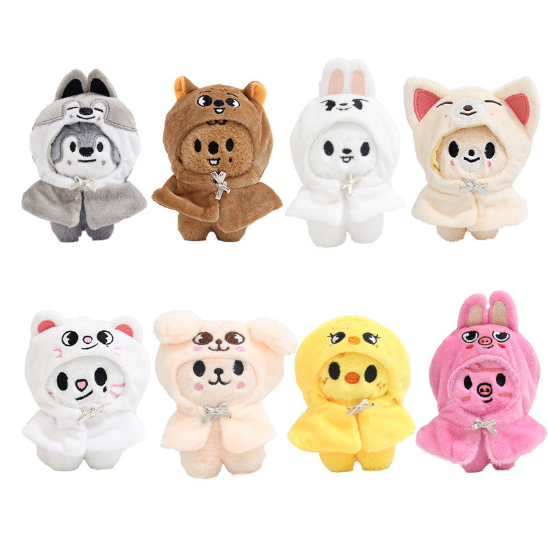 10 ซม.Kpop Idol Stray เด็กตุ๊กตาตุ๊กตาน่ารักปก SKZ แฟนเสื้อผ้าสะสม