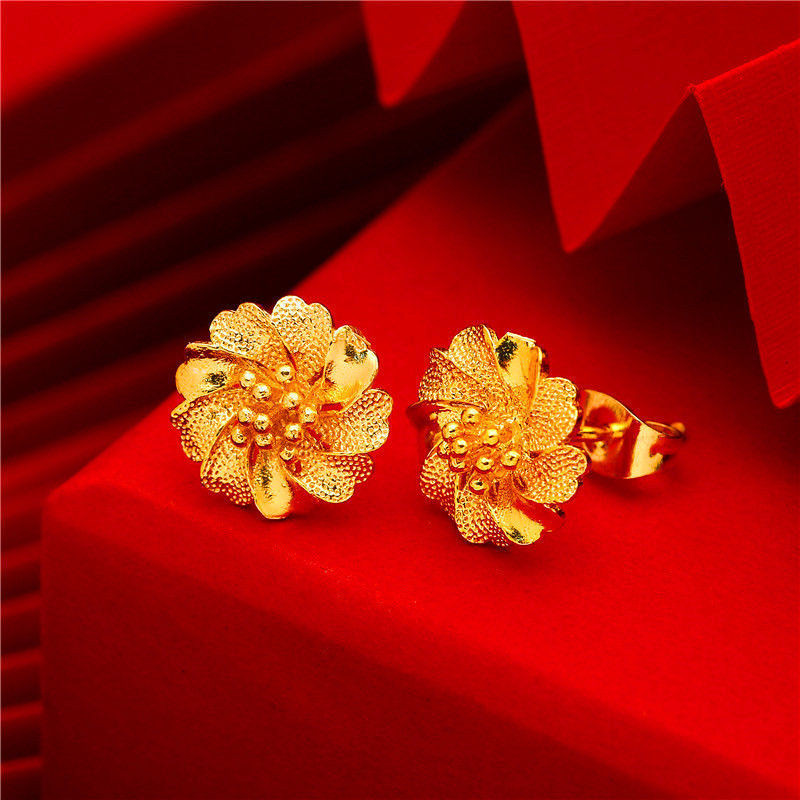 Ggold 916 ต่างหูผู้หญิงเครื่องประดับโชคดี Anting Emas 916 Subang Perempuan Earing ชุดสําหรับสาว