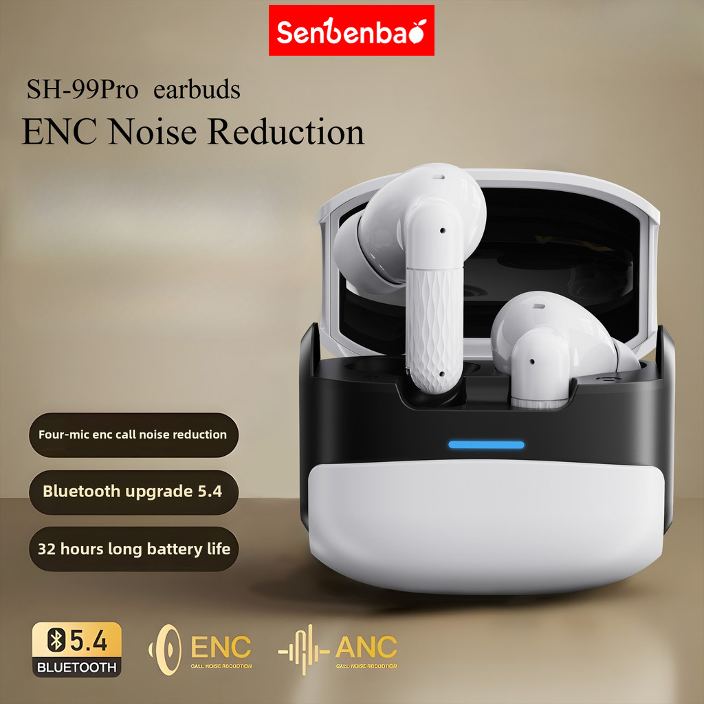SenBenBao SH-99 Pro TWS หูฟังบลูทูธไร้สายที่แท้จริงเสียงไฮไฟตัดเสียงรบกวน HD โทรหูฟัง