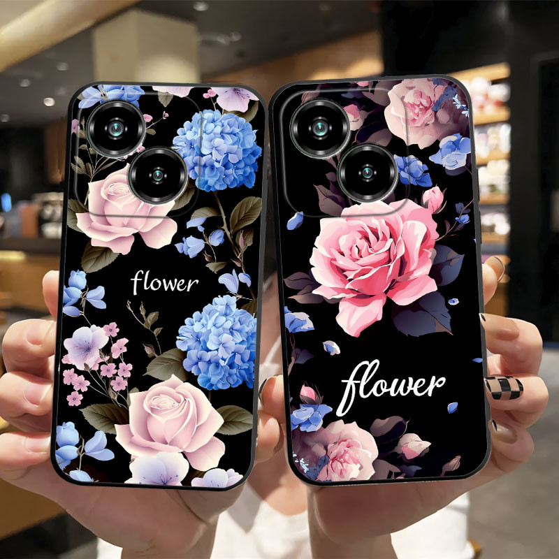 ดอกไม้สําหรับ ZTE ใบมีด A35E A55 A35 A75 กรณีซิลิโคนนุ่มกันกระแทกป้องกันสําหรับ ZTE BladeA35E A35 ZT