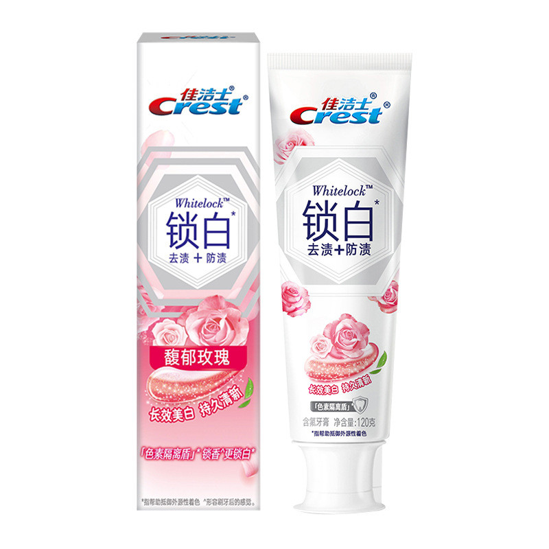 120g ยาสีฟัน Crest ไวท์เทนนิ่ง 3D Shine ฟลูออไรด์ ซ่อมฟัน ลมหายใจสดชื่น ซากุระ สีขาว ลูกพีช กำจัดคราบแท้ ENYZ