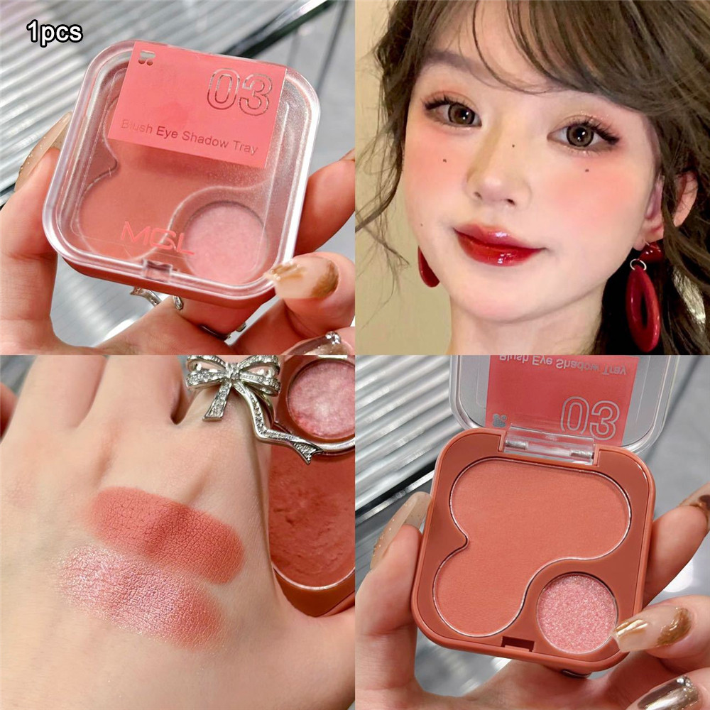 【COD】MGL Double Color Blush Eyeshadow Integrated Disc ตลับอเนกประสงค์อเนกประสงค์ สีเอิร์ธคัลเลอร์