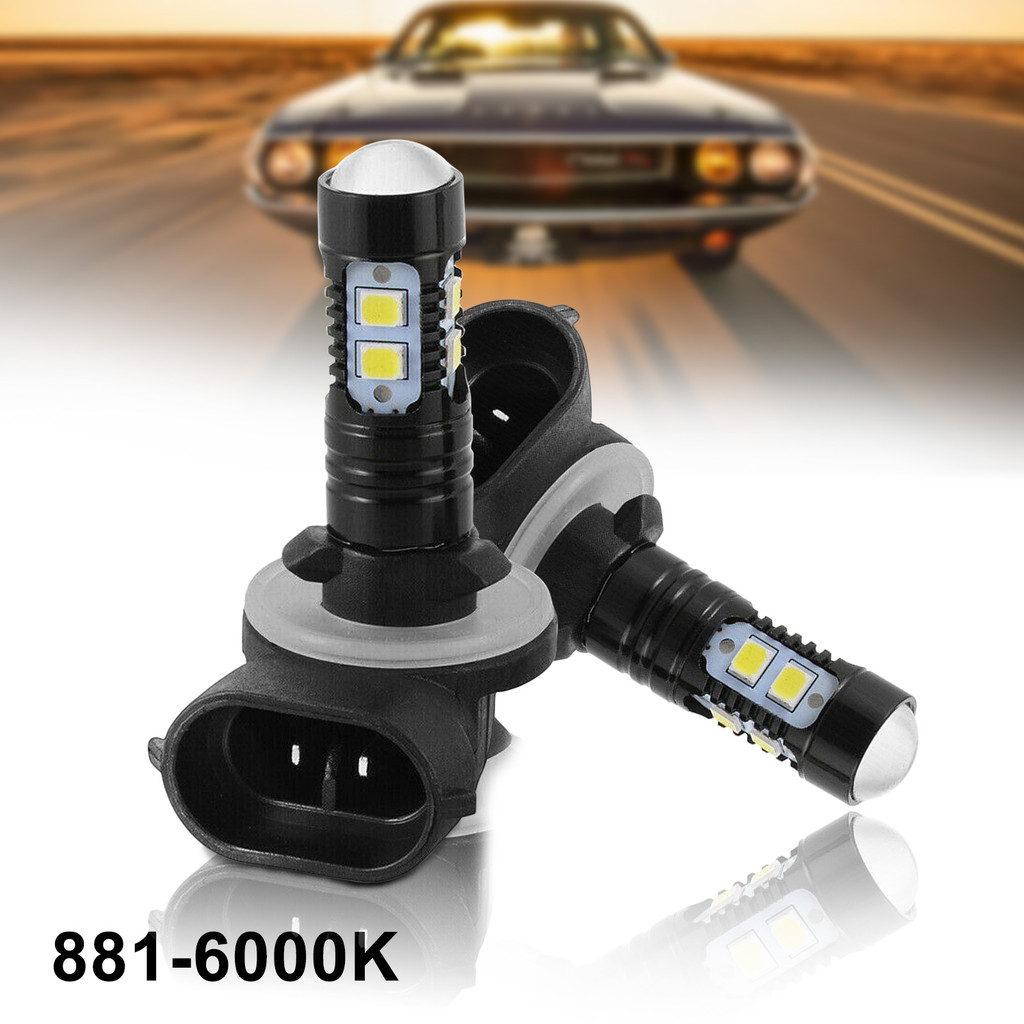 ด้านหน้าหมอก LED 881-6000K LED HeadLights หลอดไฟ Super White รถ 2 ชิ้น H27 CA345-A 12 โวลต์ Autopart