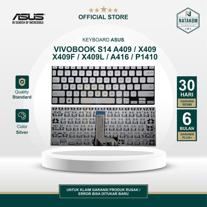 ASUS VIVOBOOK S14 คีย์บอร์ด VIVOBOOK S14 A409 X409 X409F X409L A416 P1410 SILVER / GREY - อย่างเป็นท