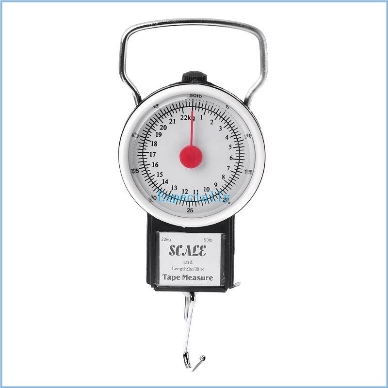 ESP 22kg 50lb เครื่องชั่งน้ําหนักตกปลาแบบพกพาตะขอแขวนสําหรับ w เทปวัดสําหรับ H