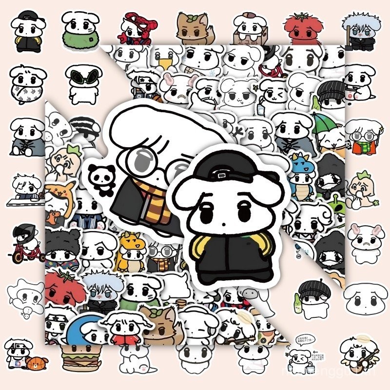 160 แผ่นสติ๊กเกอร์สุนัขแกง Aespa ตุ๊กตาการ์ตูนน่ารัก สติ๊กเกอร์กันน้ำสำหรับกระเป๋าเดินทาง หมวก MGSQ