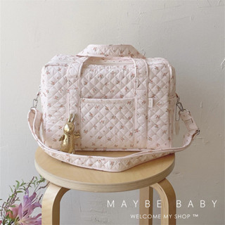 กระเป๋าแม่เกาหลีผ้าฝ้ายแท้ Quilted Floral Handbag กระเป๋าสะพ…