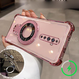กรณีสําหรับ ต่อต้าน รีโน 2 2ฉ 2Z เคสโทรศัพท์ใหม่แม่เหล็กชาร์จวงเล็บสี่มุมป้องกันการตกเปลือกนิ่มโปร่งใส 001