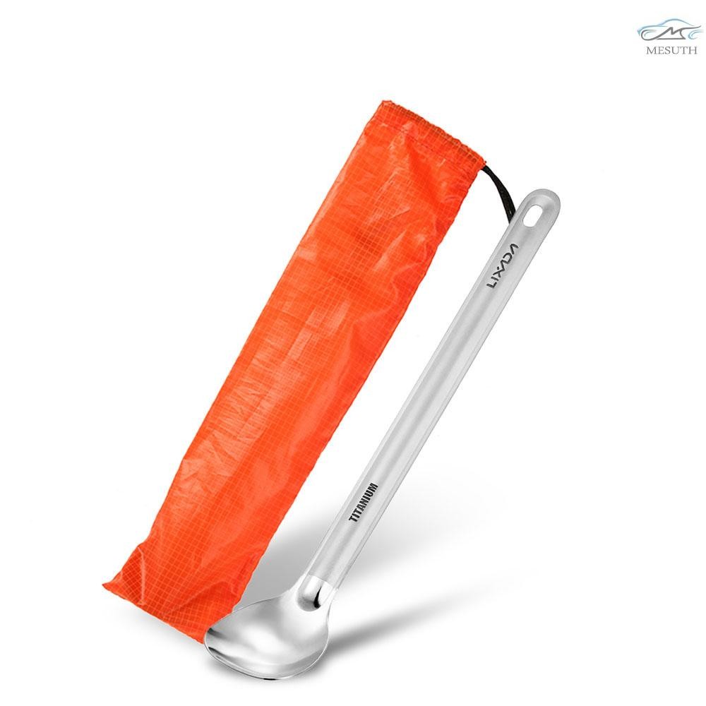 LIXADA ขัด Tysonium ด้ามยาวช้อนส้อมสำหรับปิกนิกและ露营