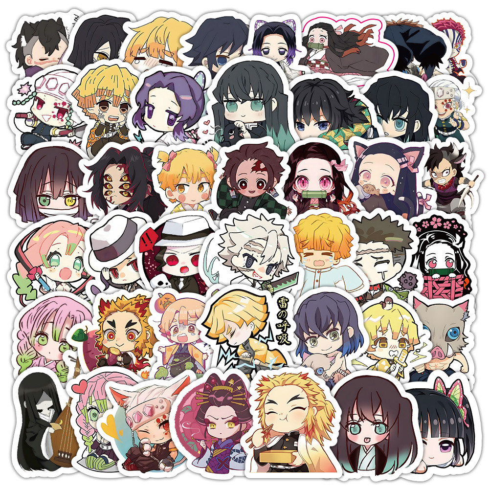103 ชิ้น Demon Slayer Chibi สติกเกอร์แพ็ค - Q รุ่นอะนิเมะ Decals สําหรับโทรศัพท์, แล็ปท็อป & Journal