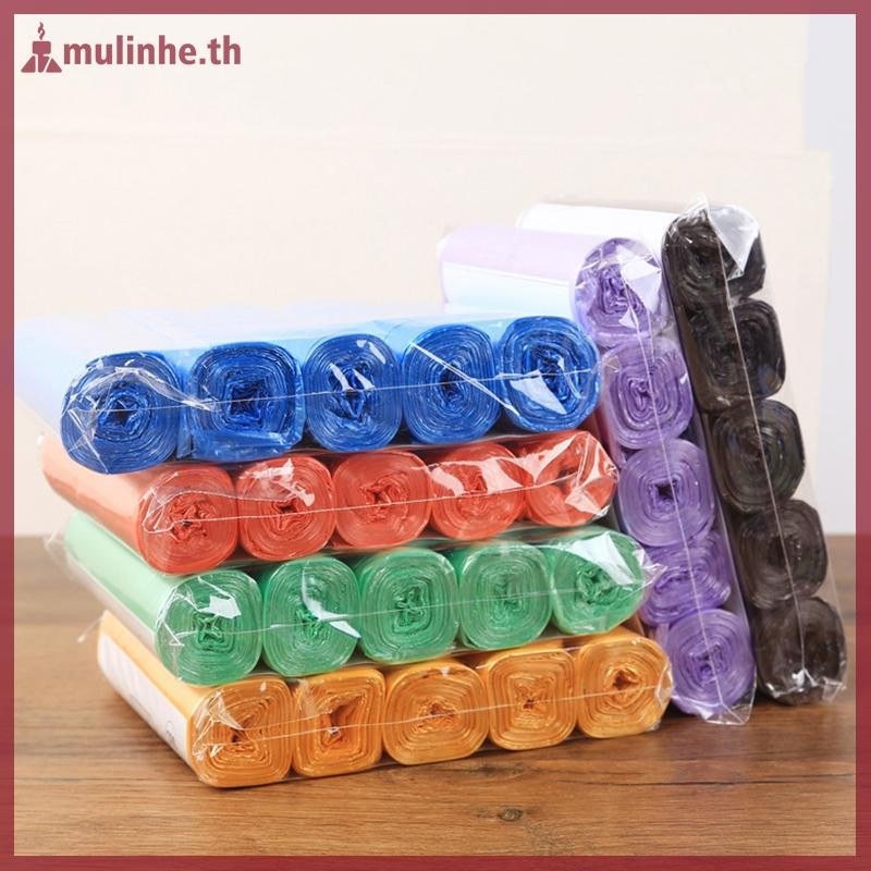MULINHE 5 ม้วน 1 แพ็ค 100 ชิ้นในครัวเรือนถังขยะแบบใช้แล้วทิ้งกระเป๋าห้องครัวถุงขยะทําความสะอาดถุงขยะถุงพลาสติก TH