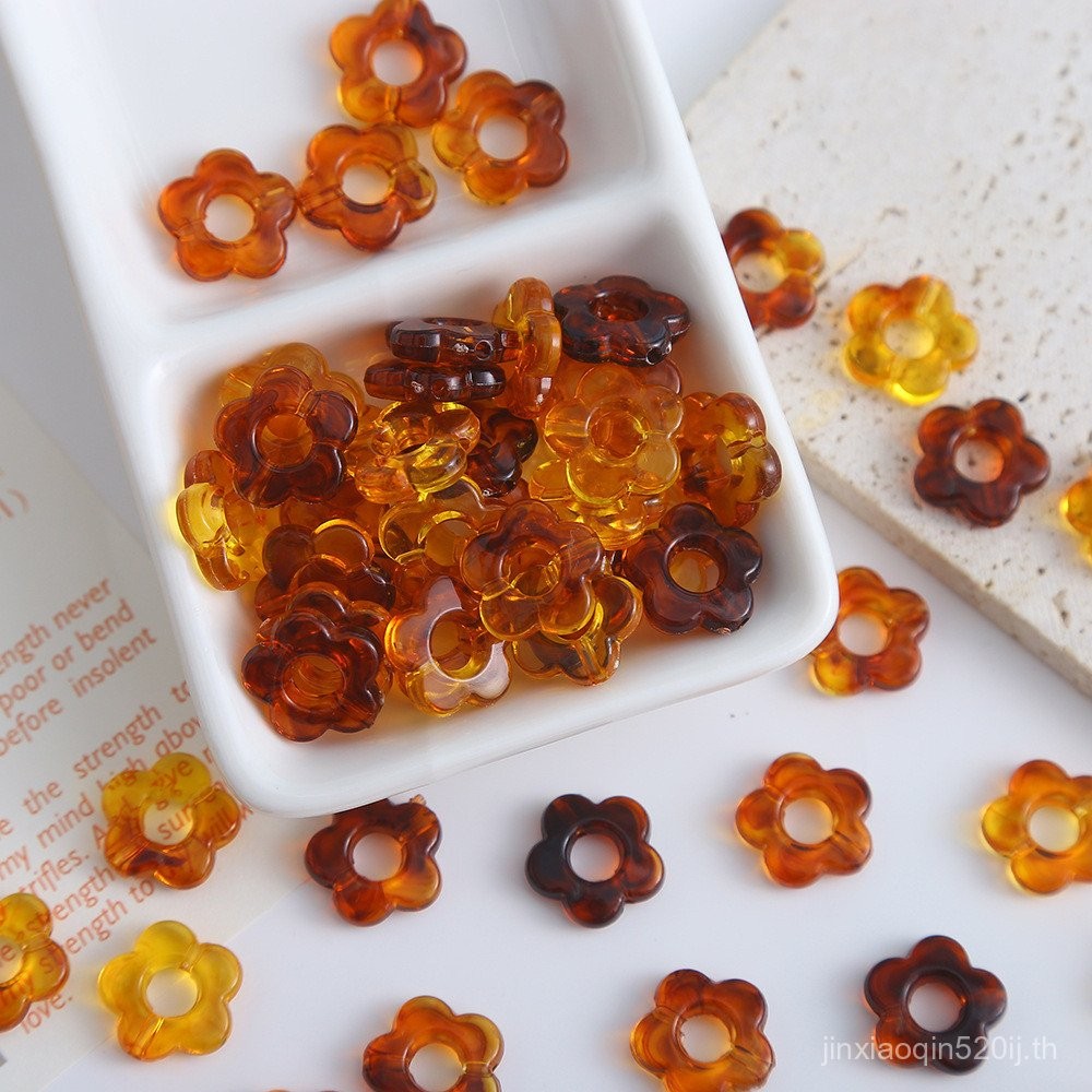 [JIN] ลูกปัดห้ากลีบดอกไม้สด, วัสดุลูกปัดหลวม diy ทําด้วยมือพร้อมสต็อก - รูปที่ 2