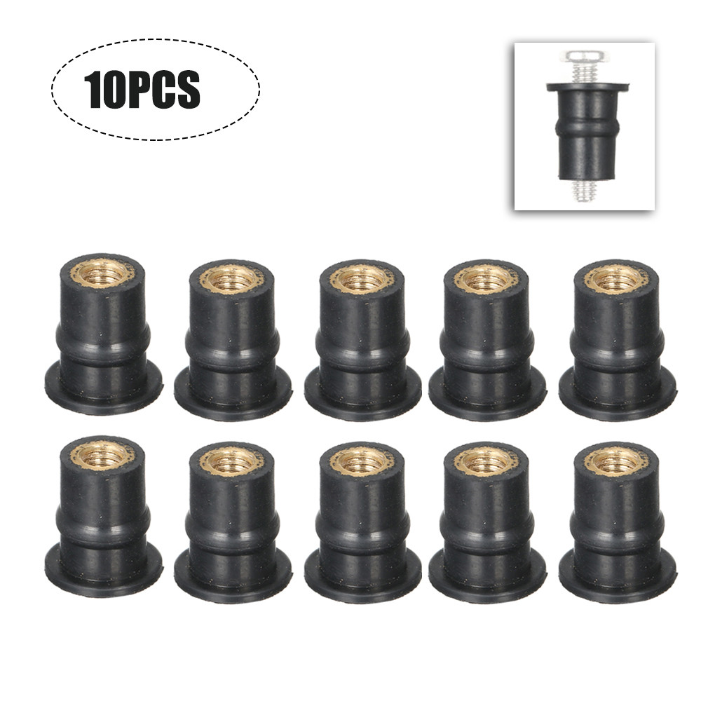 Winn M5 Rubber Well Nuts 5MM Metric Motorcycle Windshield Shaft Nut