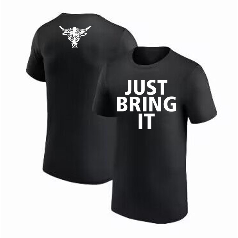 เสื้อยืดแขนสั้นคอตตอน wwe พิมพ์ลาย RKO ลำลอง