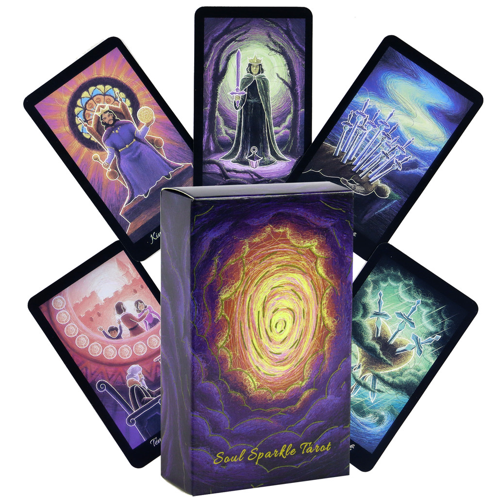 พร้อมสต็อกขนาดเล็ก Cool Soul Sparkle Tarot เกมกระดานการ์ดเกมภาษาอังกฤษการ์ดทํานาย Soul Sparkle Tarot Soul Sparkle Tarot Soul Sparkle Tarot Sparkle Tarot