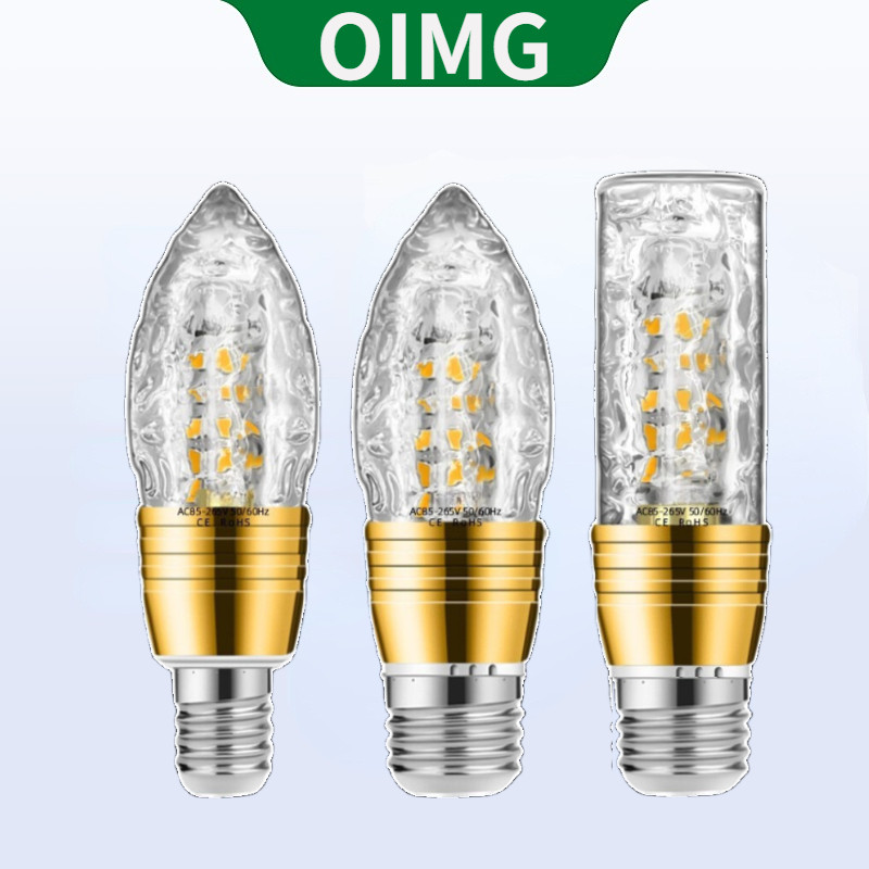 Oimg จัดส่งที่รวดเร็วLuxury หลอดไฟ LED E27 E14 Warm/white/สามสีเปลี่ยนแสง 85-220V Super Bright โคมไฟประหยัดพลังงานเหมาะสําหรับบ้านและร้านค้า
