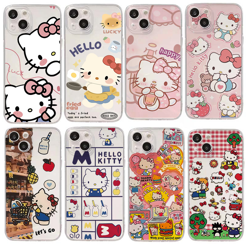 Hello Kitty Cat สําหรับ OPPO A78 A58 A98 A79 A76 A96 A3S A5 A12E A52 A72 A92 A54 A55 A16K A16E A74 A