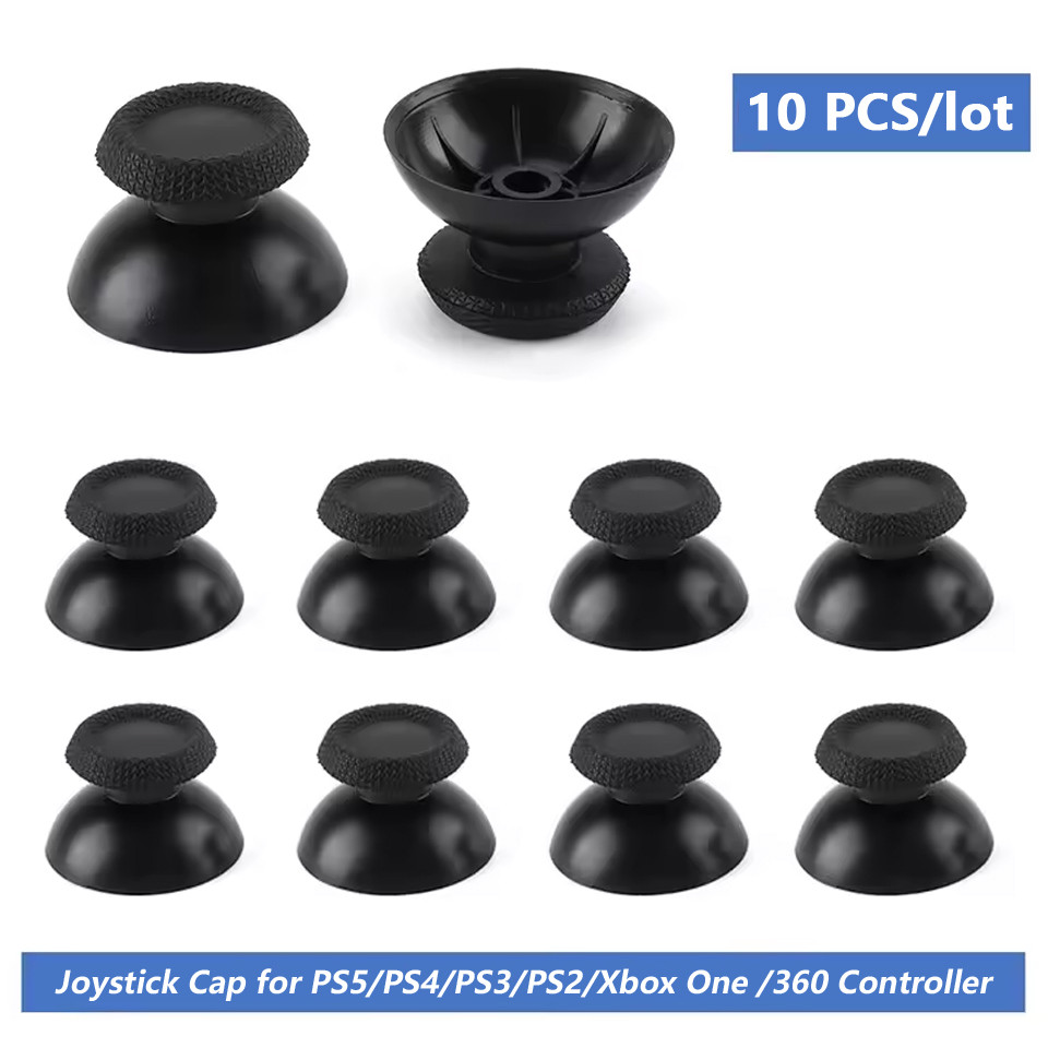 RUIPENGDA 10 ชิ้นเปลี่ยน Analog สําหรับ PS5 PS4 PS3 PS2 Controller Thumb Sticks สําหรับ XBOX ONE /360 จอยสติ๊กหมวกอะไหล่ซ่อม