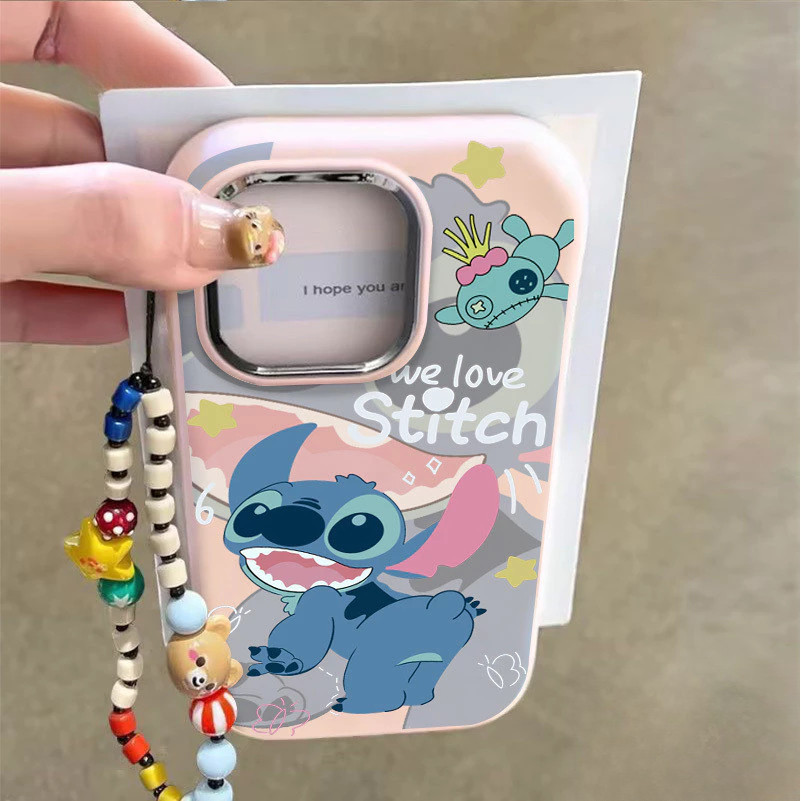 🔥TheOne🔥การ์ตูน Stitch เลนส์โลหะเข้ากันได้เคสไอโฟน 16 13 11 12 14 8 7Plus 13 15 11 16 Pro Max 7 11 14 Max XR XS X Plus