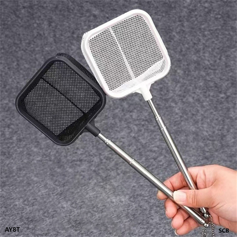 AY8T-1 ชิ้น Aquarium Retractable สแตนเลสรอบและ Square Net Pocket Fishnet กุ้งและปลาจับ